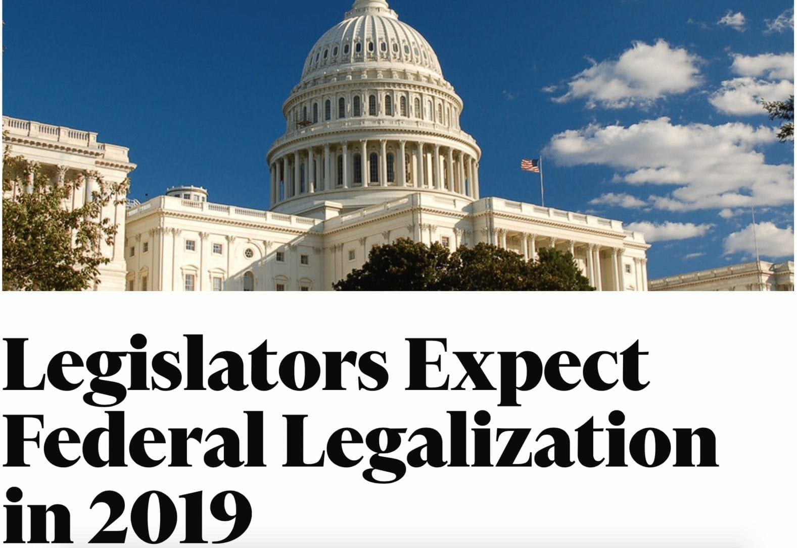 Legislators Expect Federal Legalization in 2019