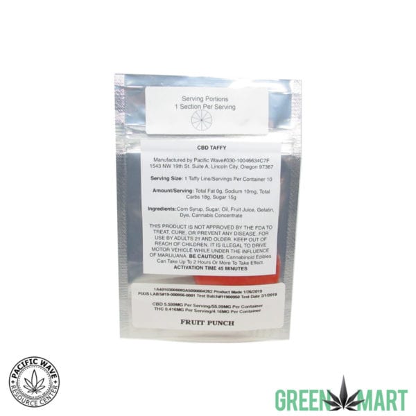 Pacific Wave Edibles - CBD Fruit Punch Taffy
