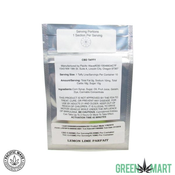 Pacific Wave Edibles - CBD Lemon Lime Parfait Taffy