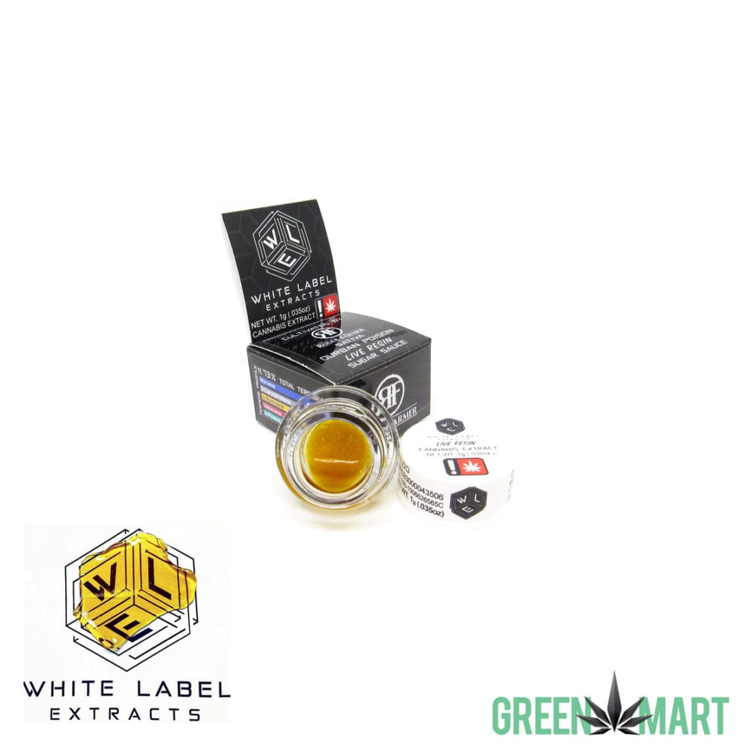 White Label Extracts Durban Poison Live Resin Sugar Sauce Green