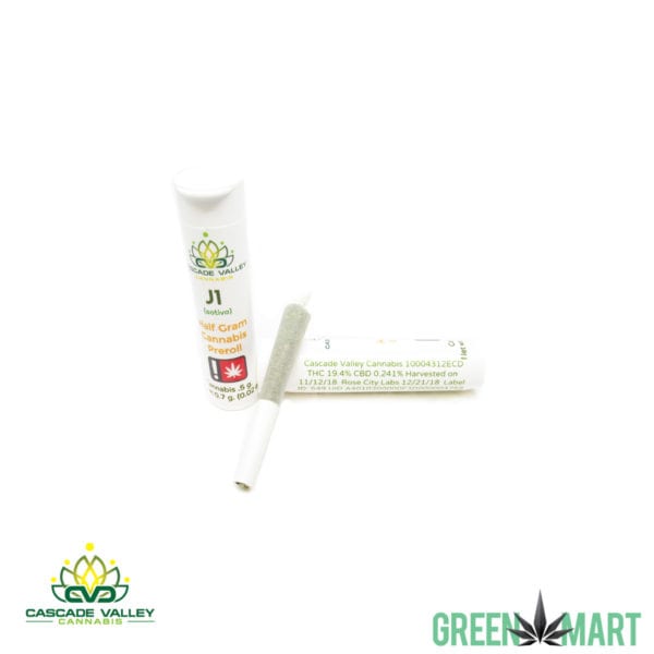 Cascade Valley Cannabis Pre-roll - J1 Half Gram