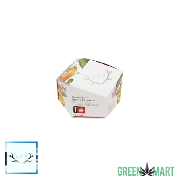 Wyld Edibles - Peach 2:1 CBD:THC Hybrid Enhanced Gummies