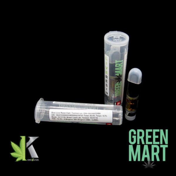 Green Mart Live Resin Cartridge - Dosi Half Gram