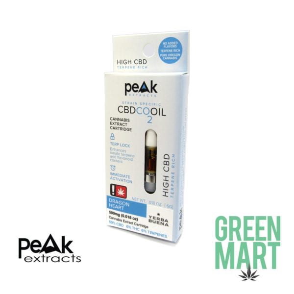 Peak Extracts CBD Cartridges - Dragon Heart Front