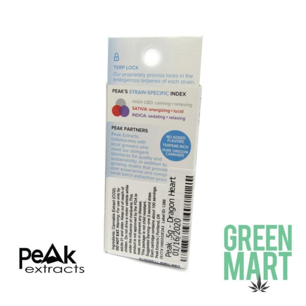 Peak Extracts CBD Cartridges - DragonHeart