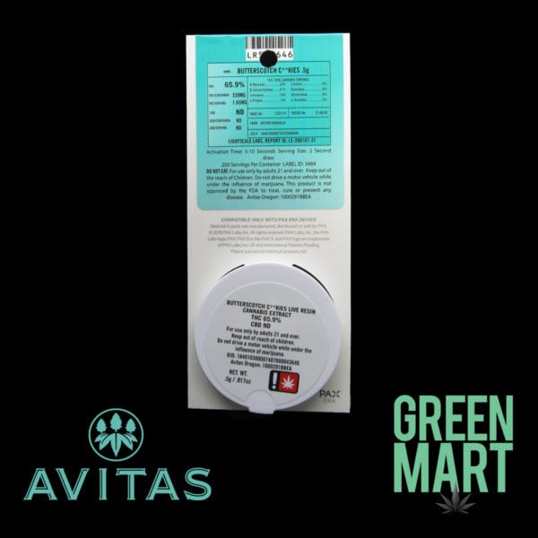 Avitas Pax Pod - Butterscotch Cookies Back