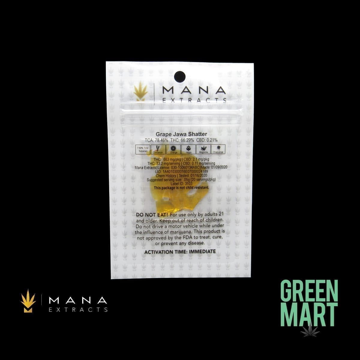 Grape Jawa Shatter by Mana Extracts