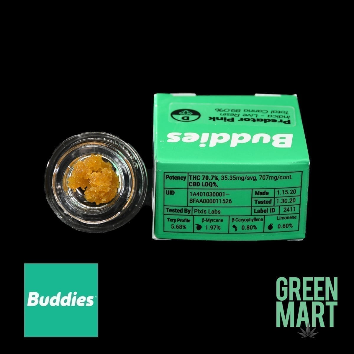 Buddies Brand Extracts - Predator Pink Live Resin Back
