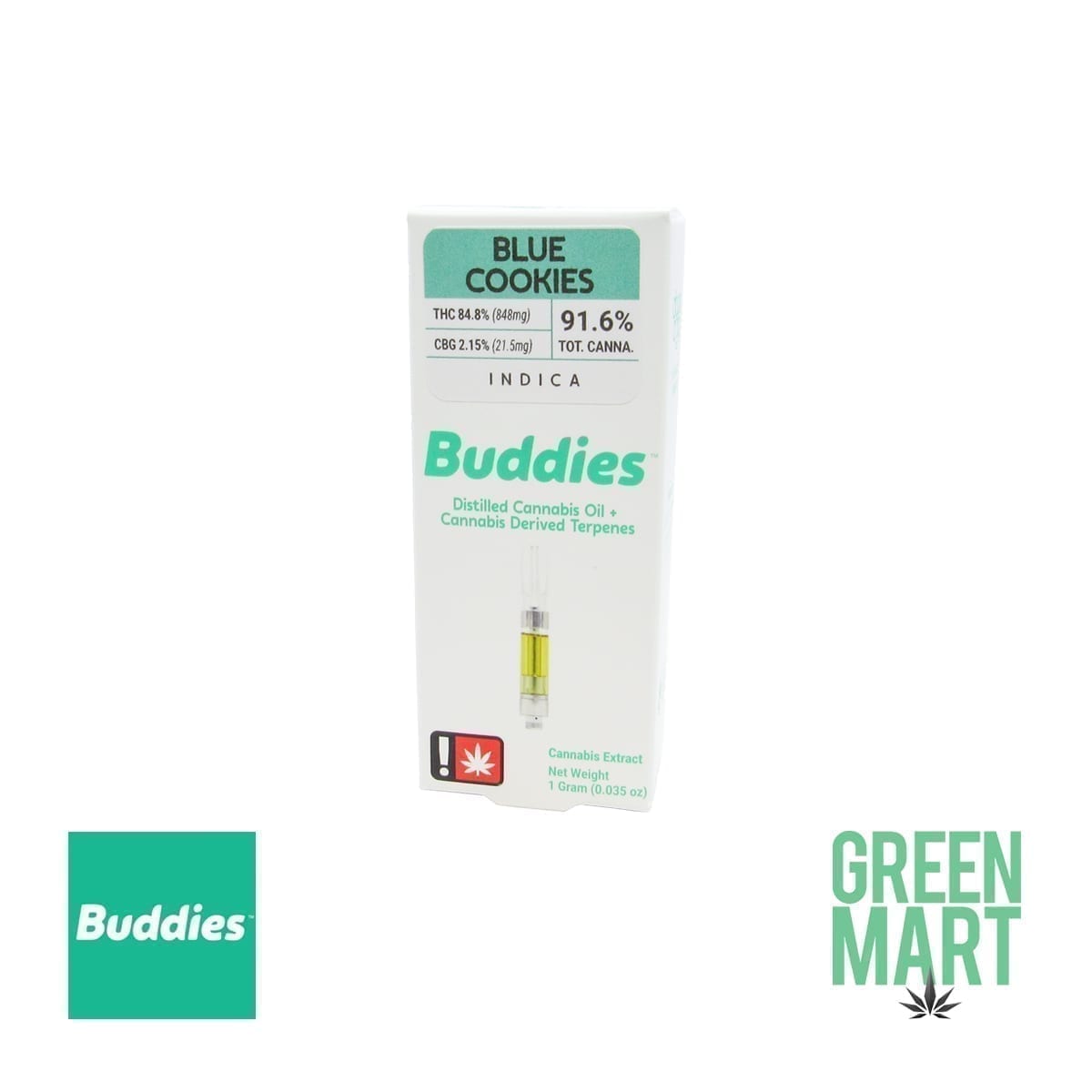 Buddies Brand Distillate Cartridge - Blue Cooks | Green Mart Beaverton