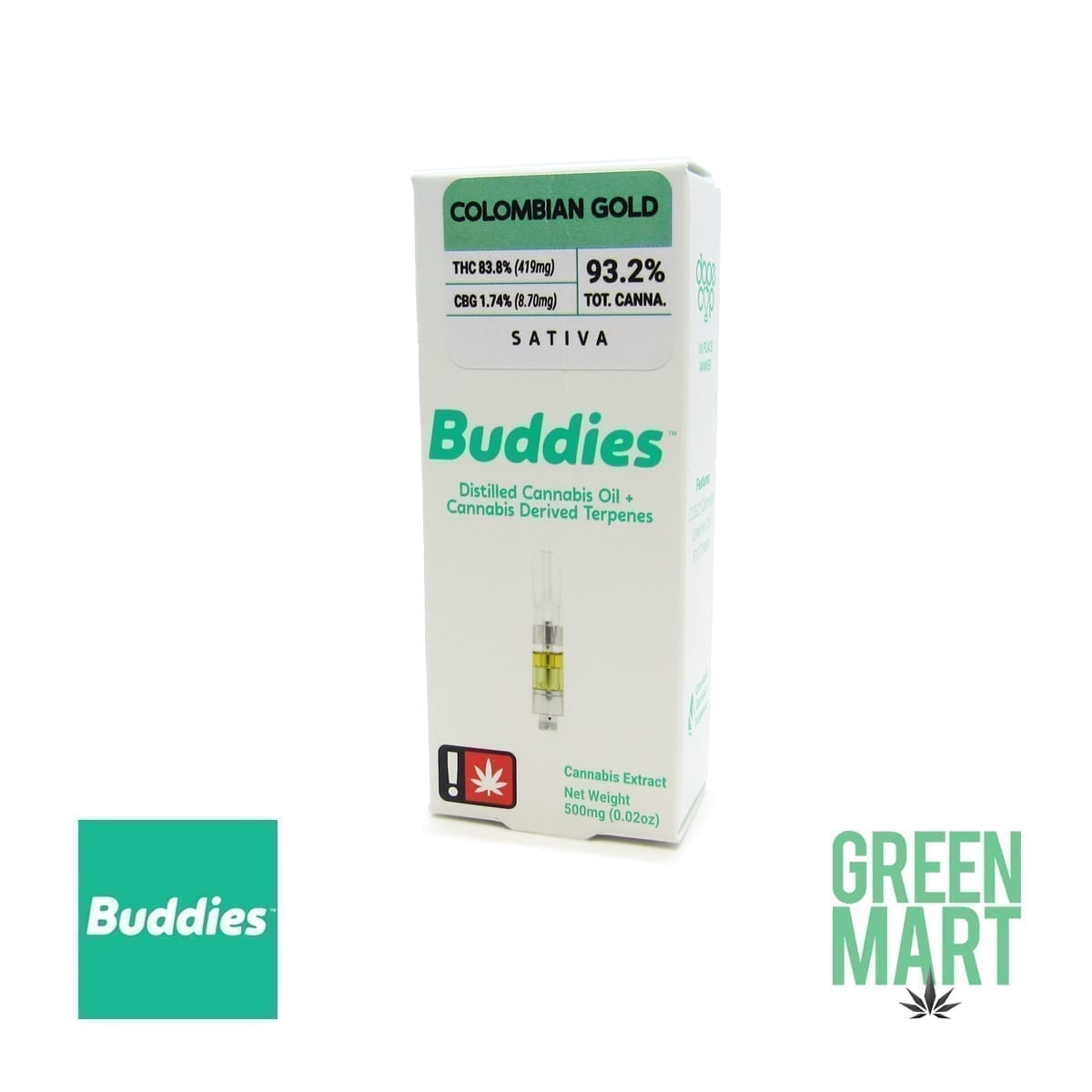 Buddies Brand Distillate Cartridge - Colombian Gold