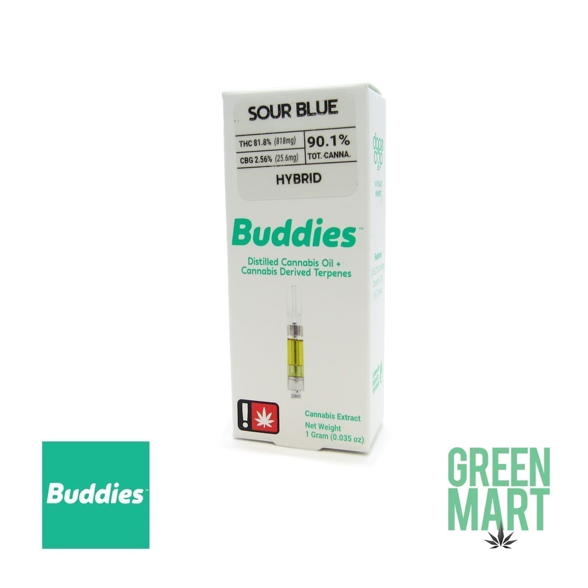 Buddies Brand Distillate Cartridge - Sour Blue