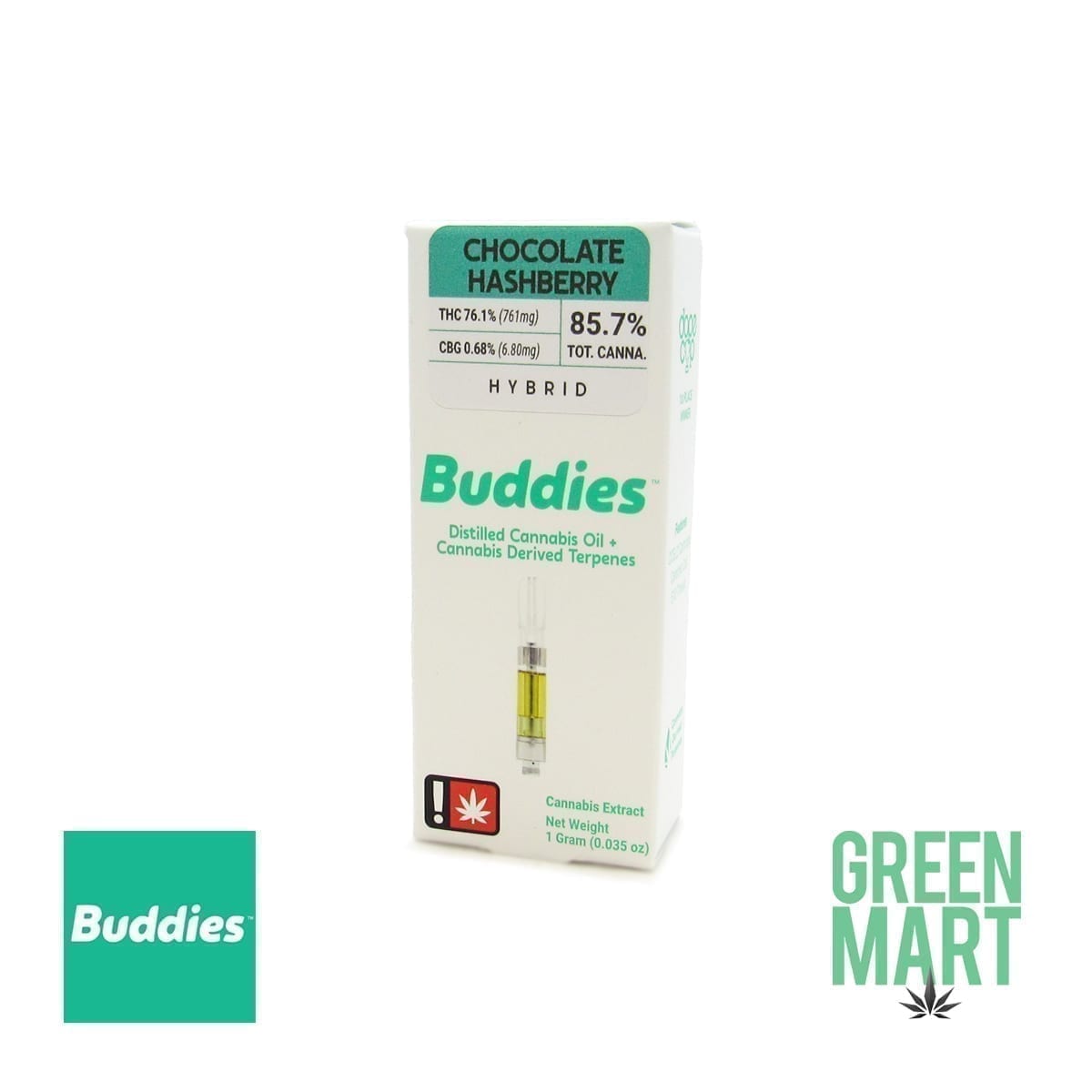 Buddies Brand Distillate Cartridge - Chocolate Hashberry