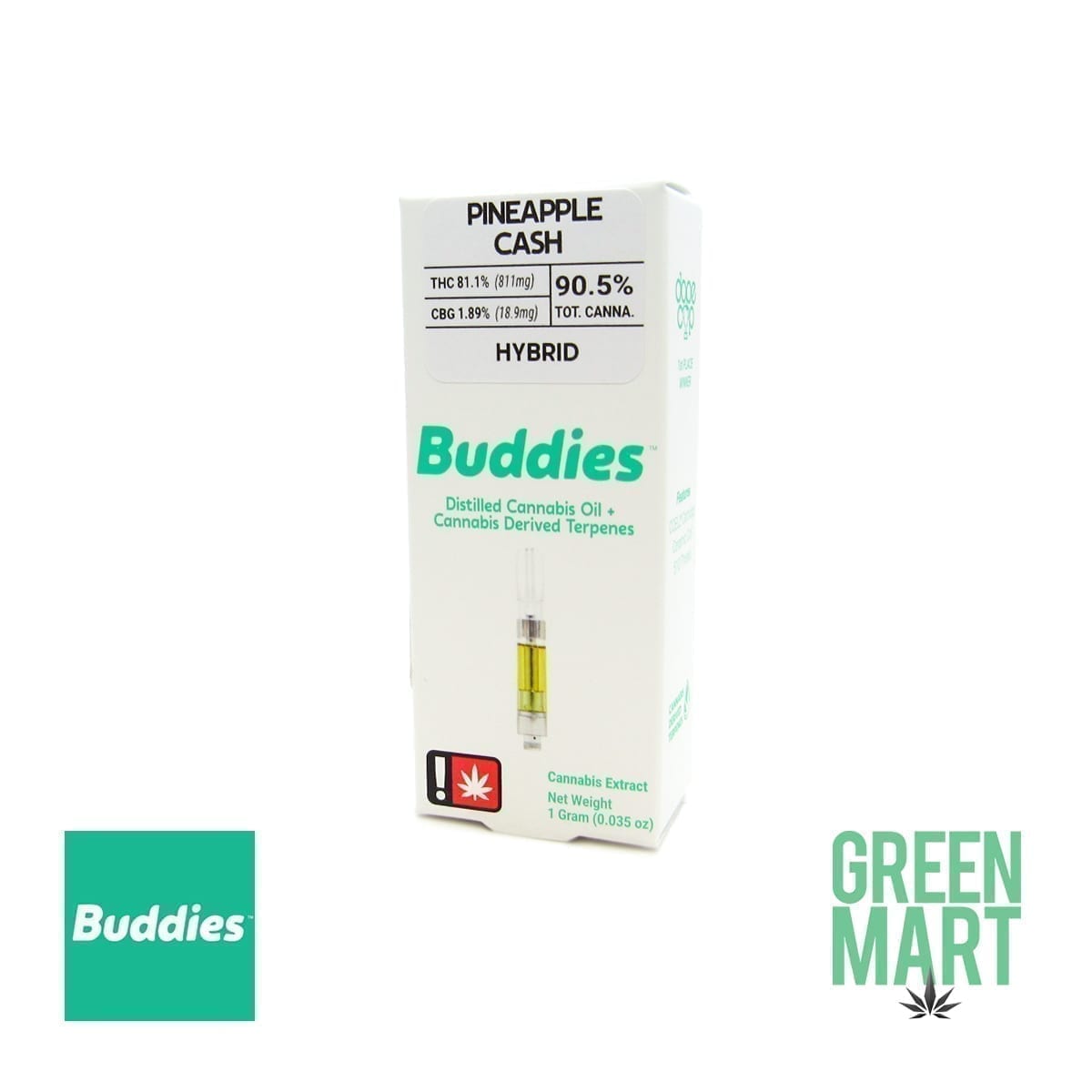 Buddies Brand Distillate Cartridge - Pineapple Cash