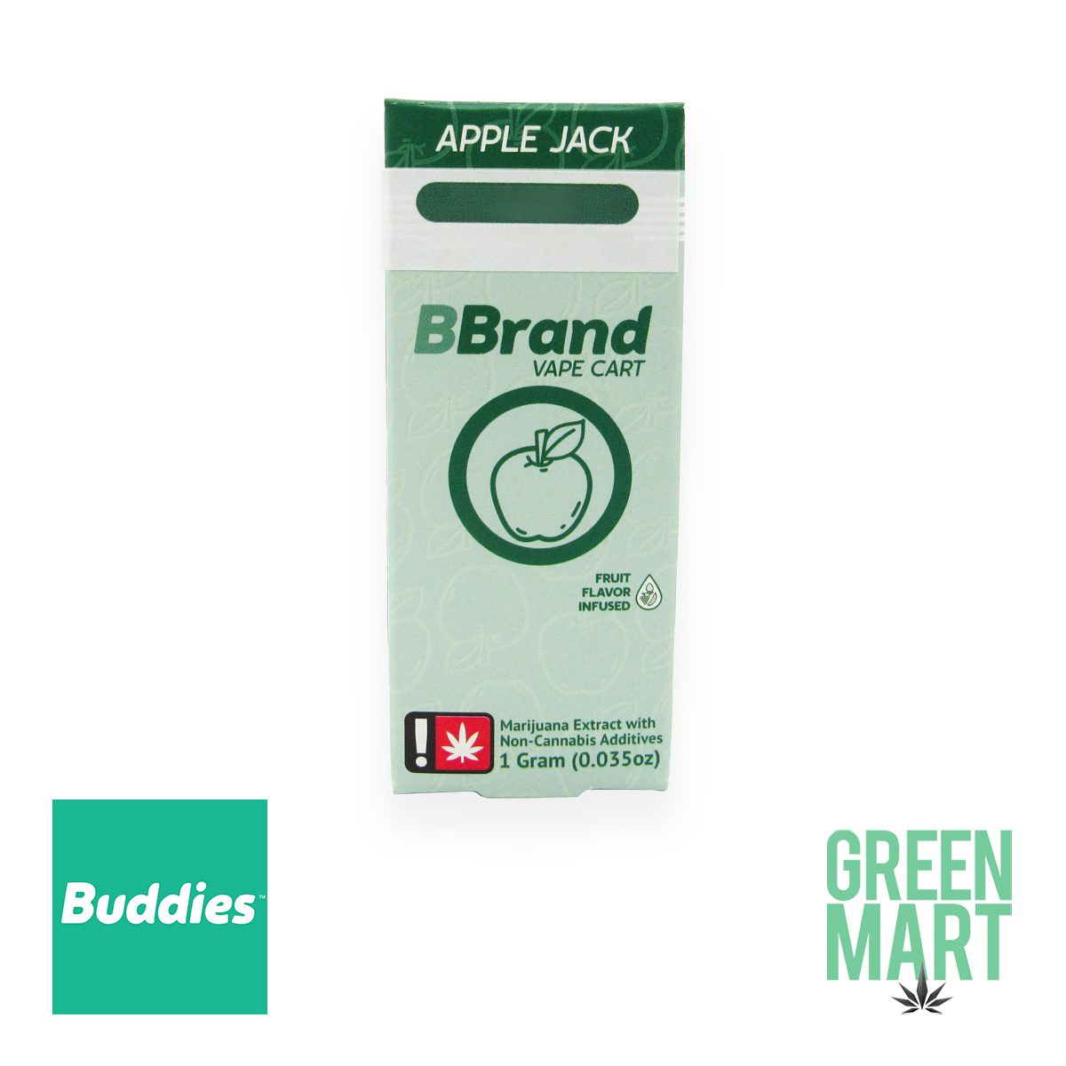 Buddies BBrand Flavored Vape Cartridge Apple Jack