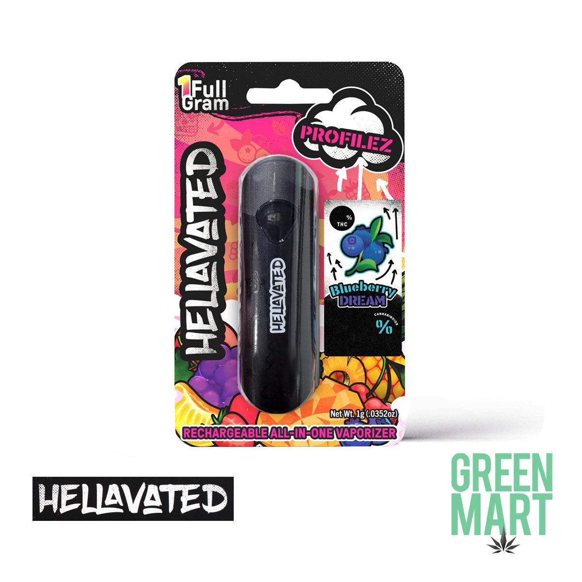 Hellavated 1g AIO Cartridge - Blueberry Dream | Green Mart Beaverton